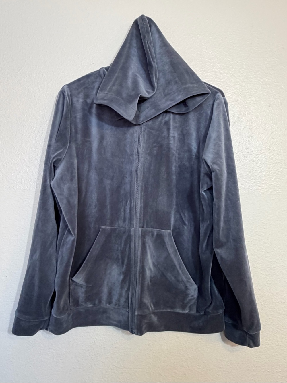 Hodo Sports Gray Velour Full-Zip Hoodie - Soft Cozy Activewear Jacket